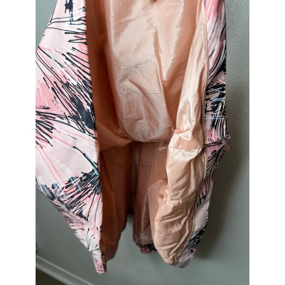 NWT Carolina Herrera Pink Black Splash Parasol Print Faille Strapless Dress S - Picture 12 of 16